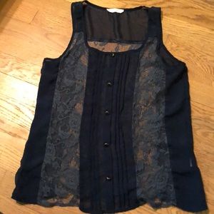 Navy Blue Mesh Tanktop